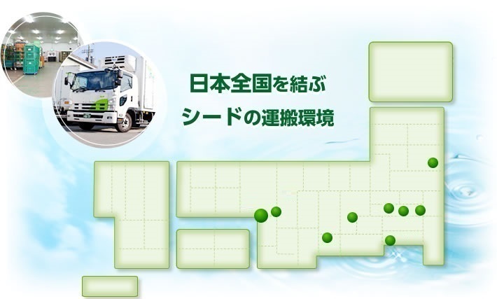 日本全国を結ぶシードの運搬環境